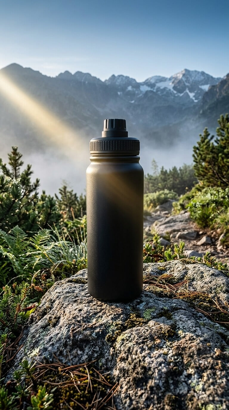 Insulated Water Bottle with Phone Mount for Travel & Outdoors