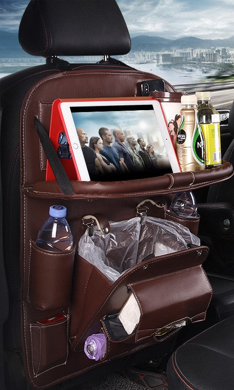 Stylish Leather Car Seat Organizer for Clutter-Free Drives