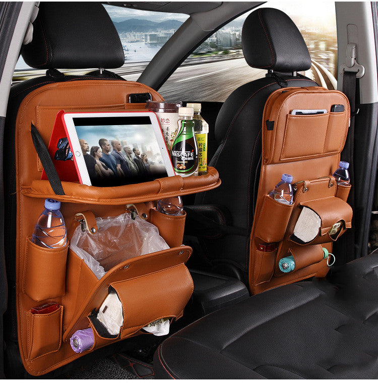 Stylish Leather Car Seat Organizer for Clutter-Free Drives