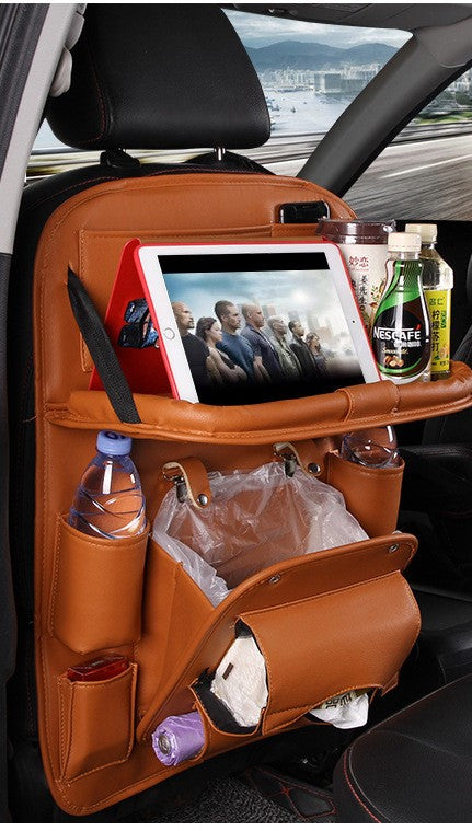 Stylish Leather Car Seat Organizer for Clutter-Free Drives