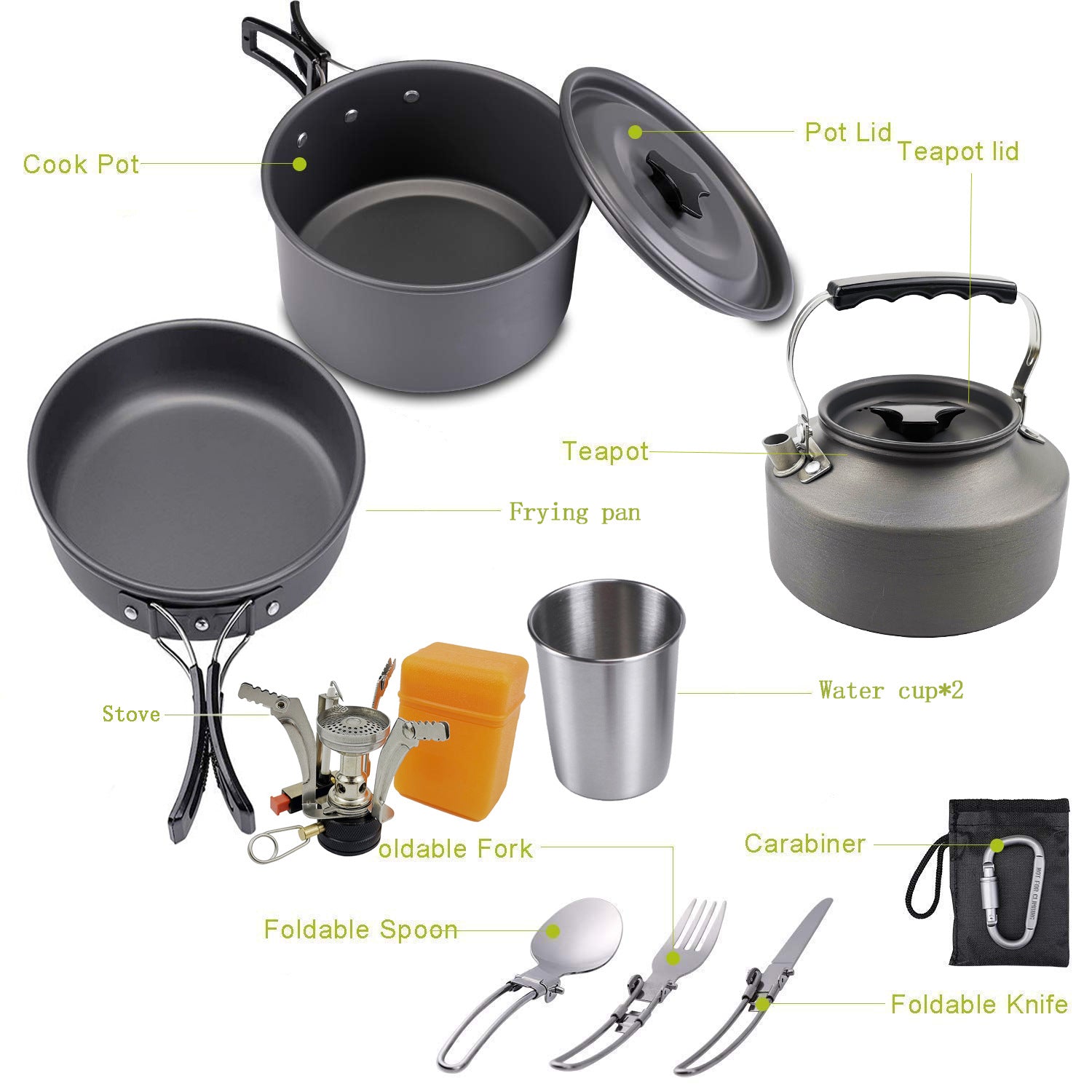 Lightweight Portable Camping Cooker Kettle, Quick Hot Meals