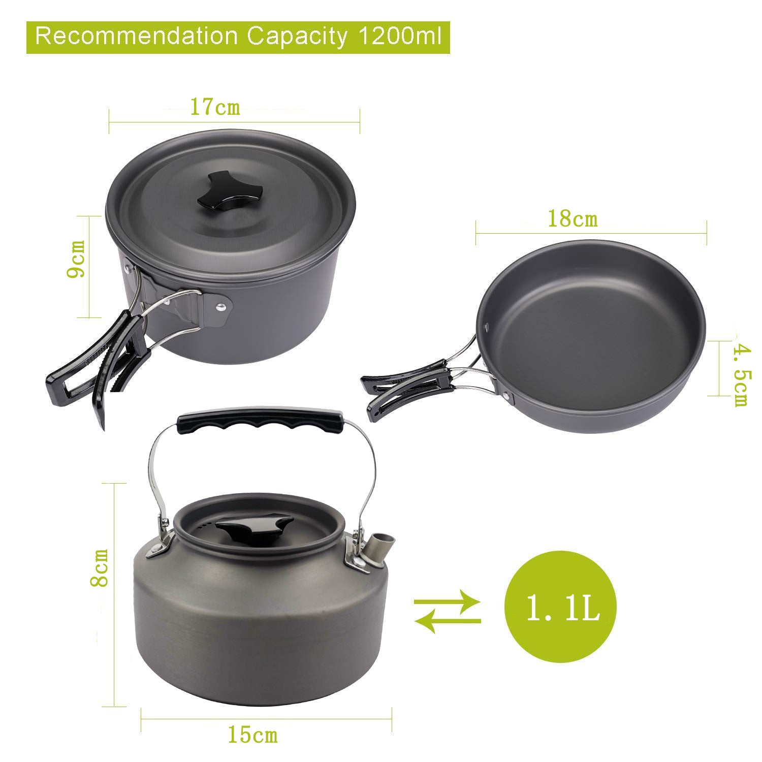 Lightweight Portable Camping Cooker Kettle, Quick Hot Meals