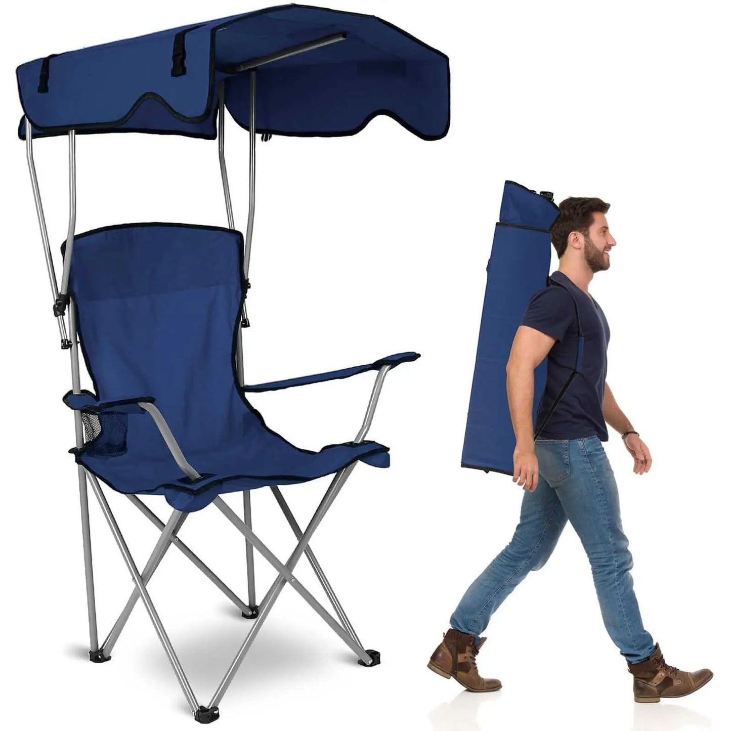 Lightweight Beach & Camping Chair With Canopy