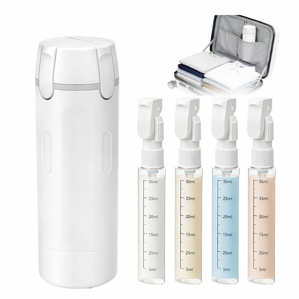 4-in-1 Refillable Travel Dispenser – Compact, Leakproof, Space-Saving