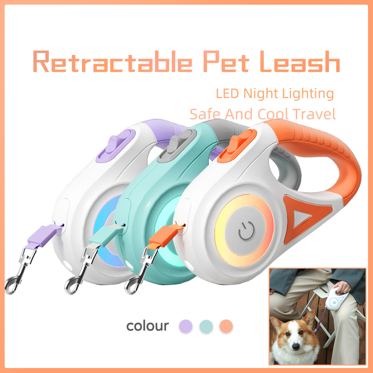 Smart Retractable Leash and Collar for Comfortable Pet Walks