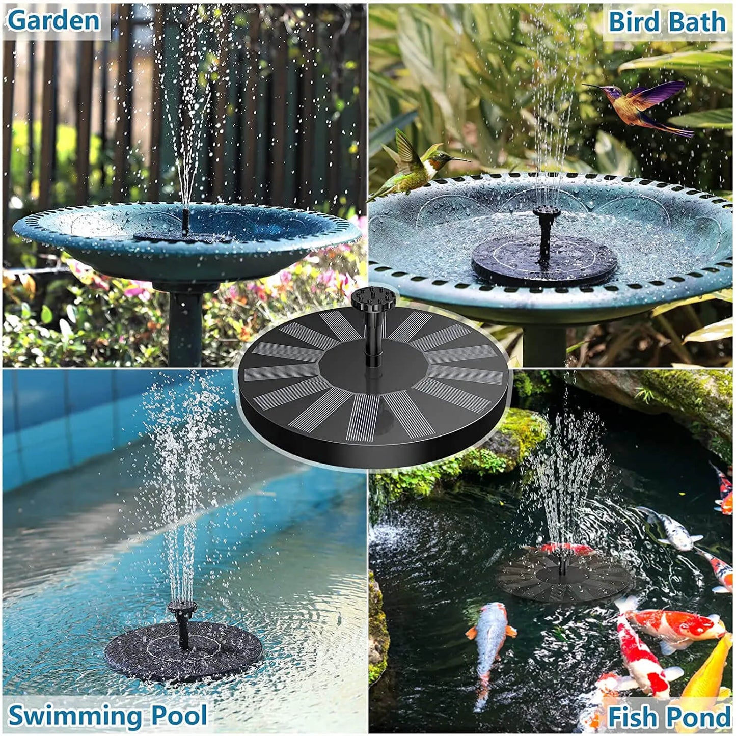 Solar Water Fountain Kit – Beautiful Water And Bird Scene