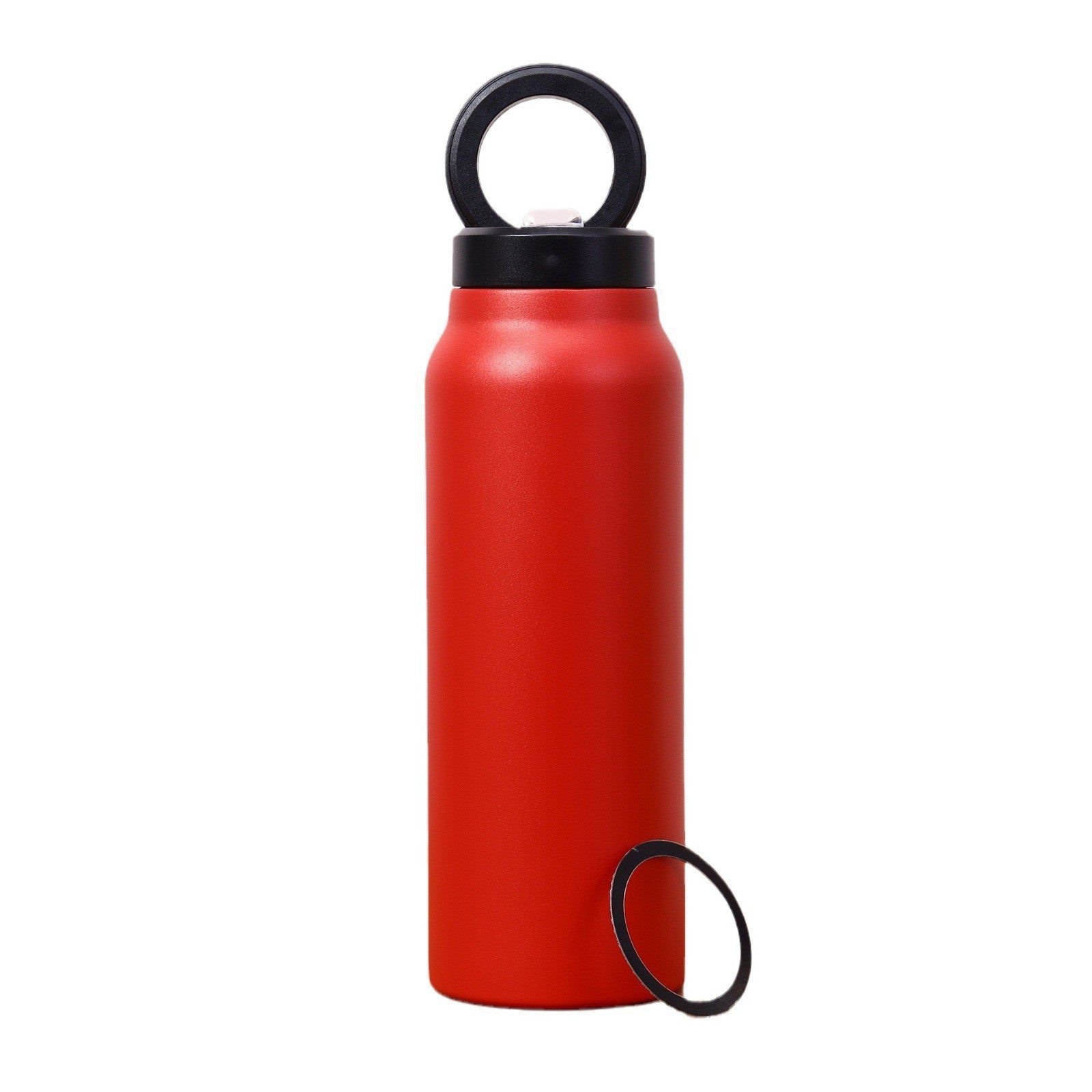 Magnetic Insulated Water Bottle With Straw And Phone Holder