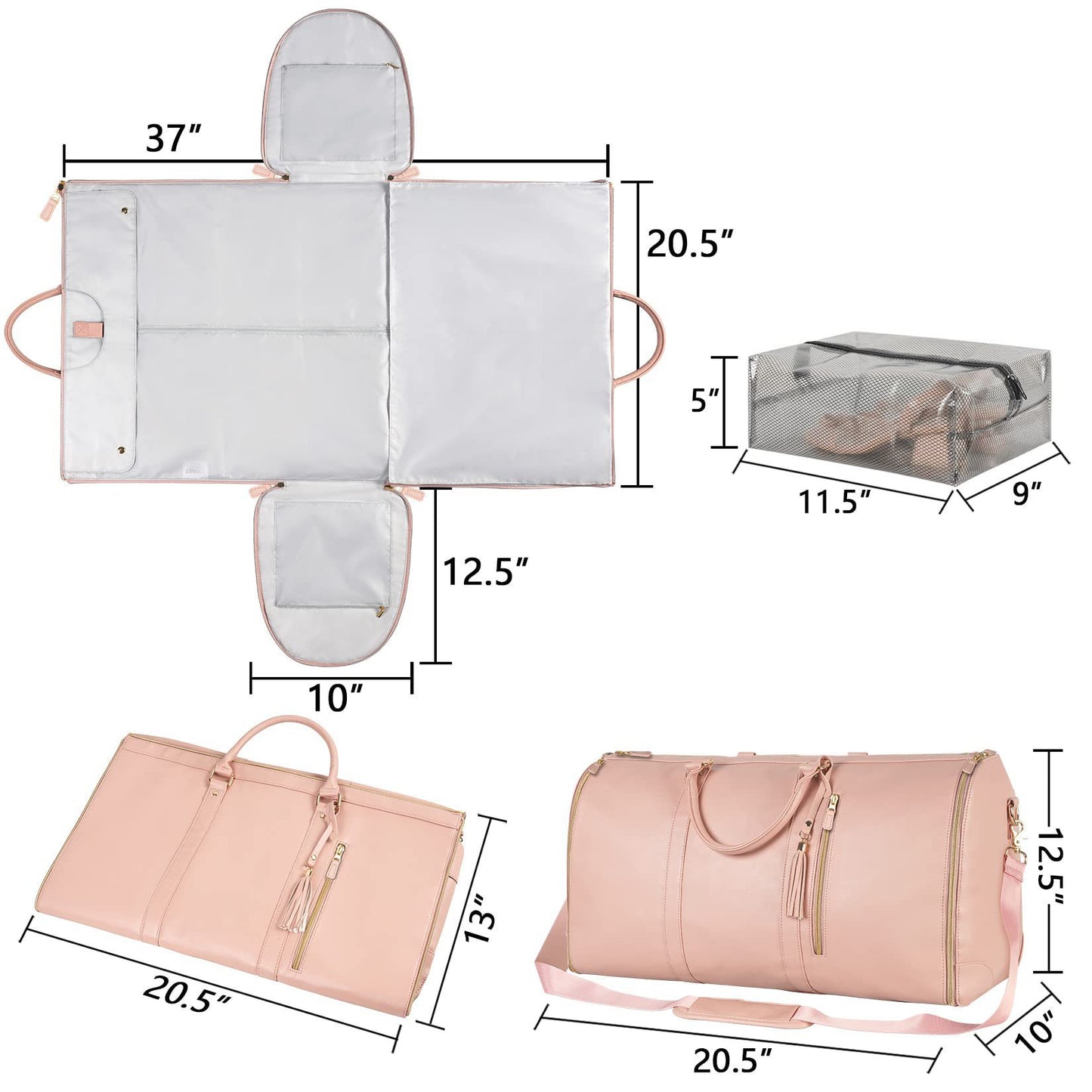 AMAZING Foldable Travel Duffle Bag with Garment Section