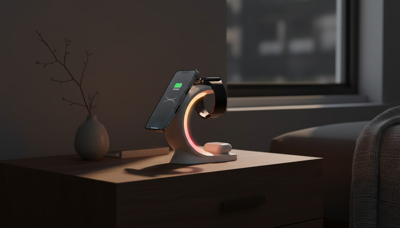 Luxury Magnetic 4-in-1 Wireless Charger with Beautiful Atmosphere Light