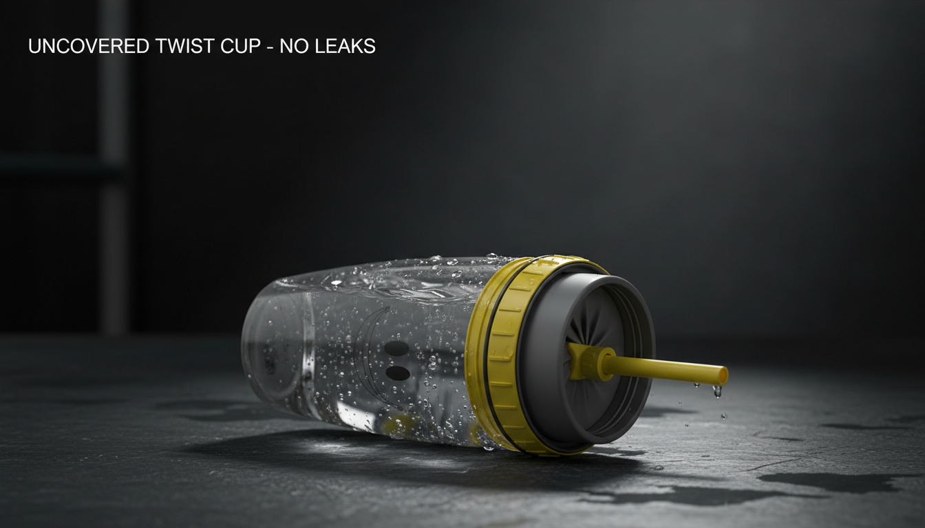 No-Cover Design Portable Twist Cup Tumbler With Spill-Friendly Straw