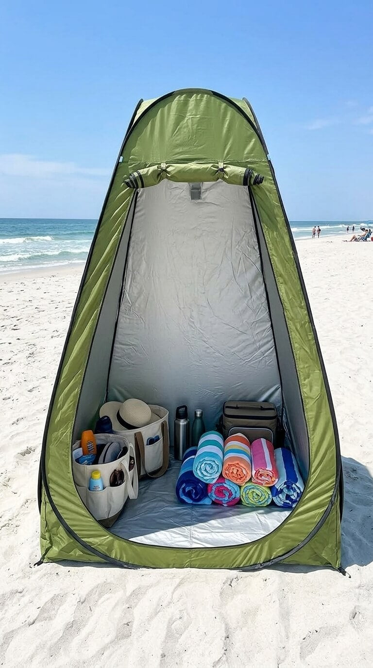 Pop-Up Privacy Tent for Camping, Changing & beach Comfort