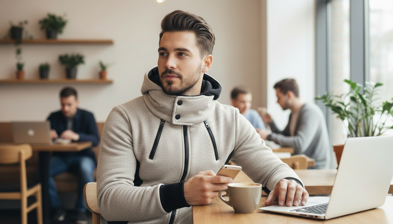 Slim Fit Men’s Hoodie Jacket for Everyday Comfort and Style