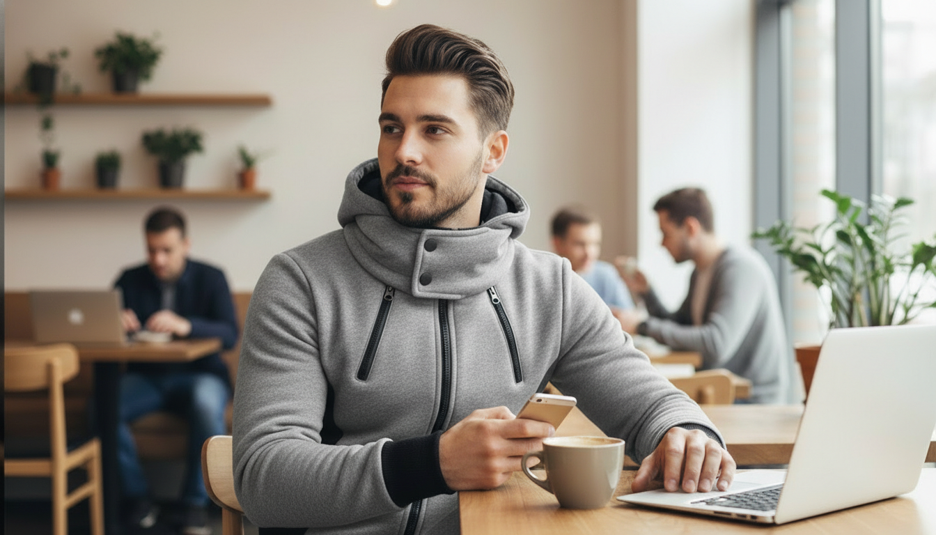 Slim Fit Men’s Hoodie Jacket for Everyday Comfort and Style