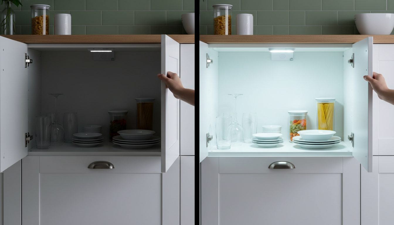 Motion Sensor LED Cabinet Hinge Lights Bright Solution