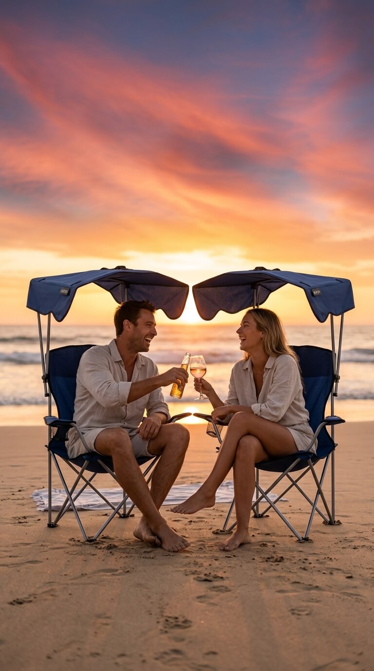 Lightweight Beach & Camping Chair With Canopy