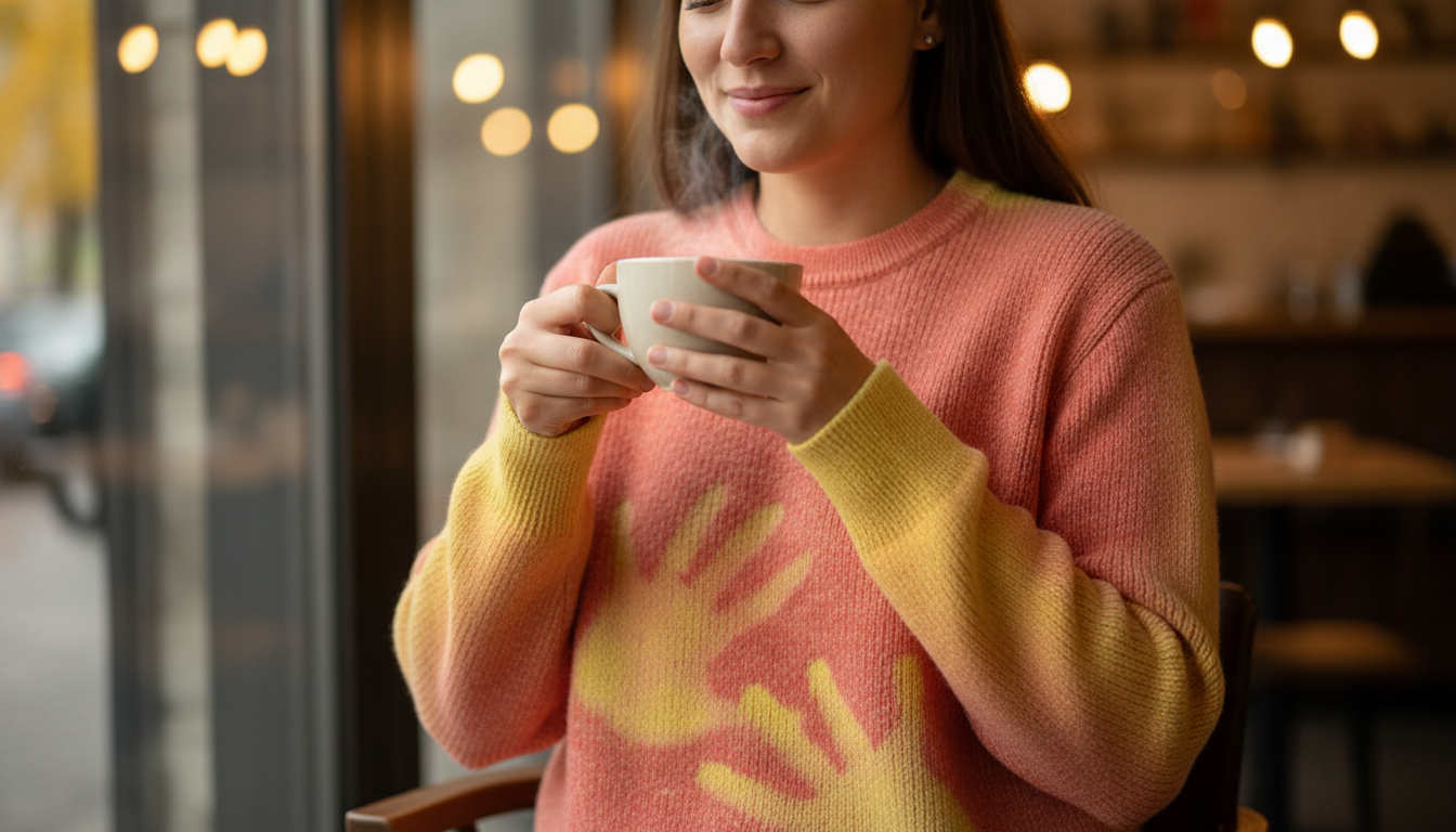 Magic Touch Knit Sweater With Interactive Printed Design