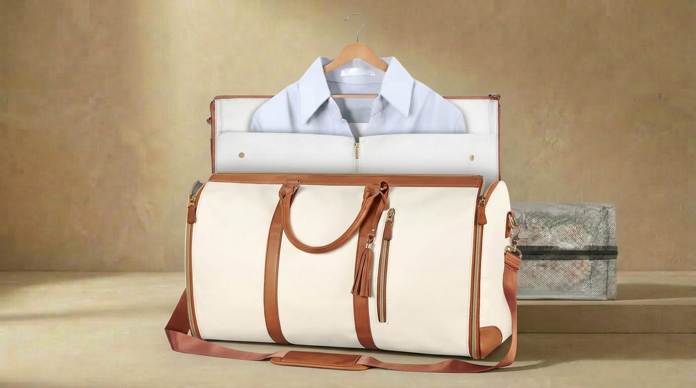 AMAZING Foldable Travel Duffle Bag with Garment Section