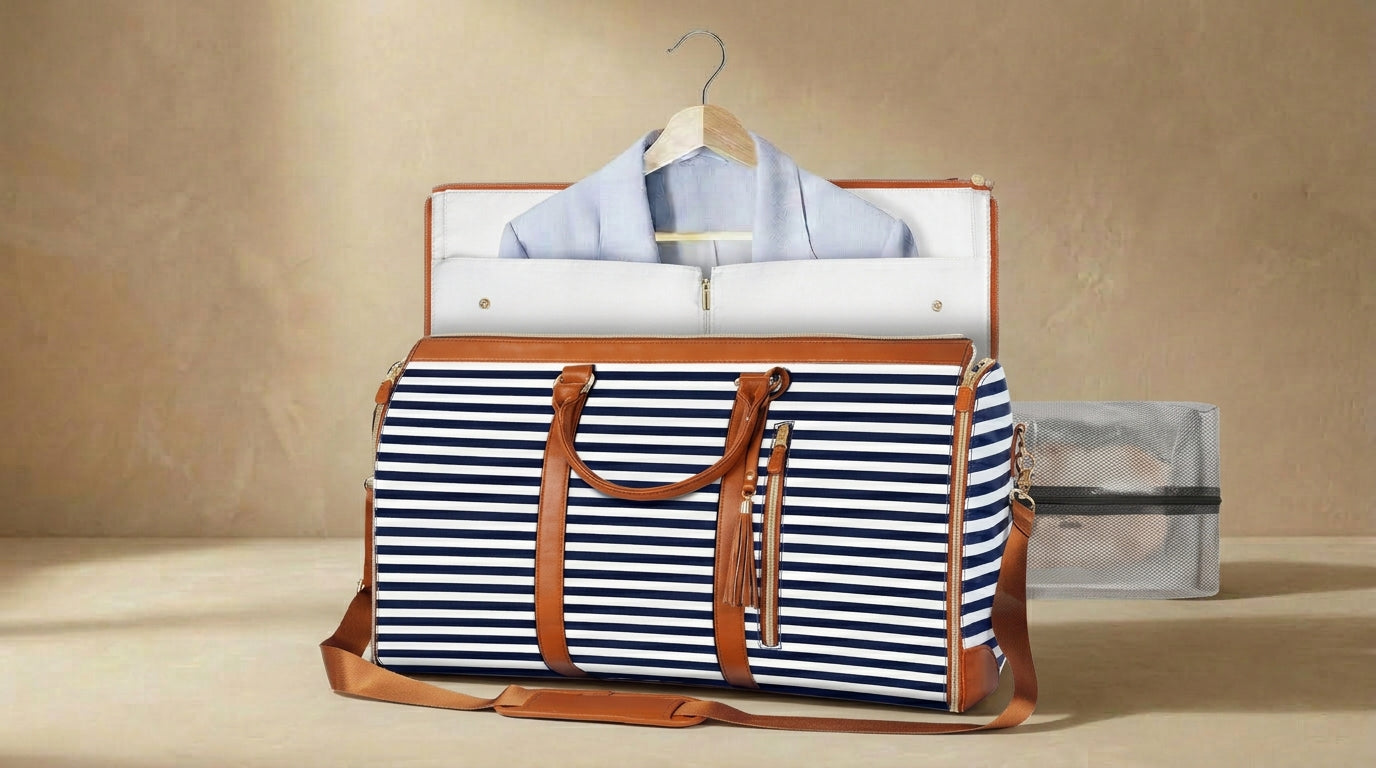 AMAZING Foldable Travel Duffle Bag with Garment Section