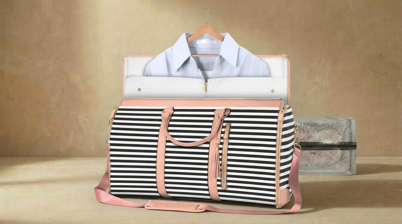 AMAZING Foldable Travel Duffle Bag with Garment Section