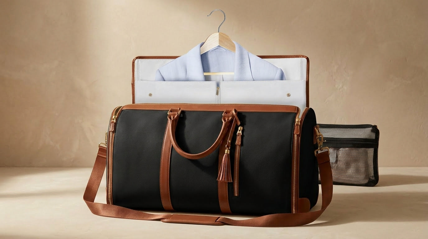 AMAZING Foldable Travel Duffle Bag with Garment Section