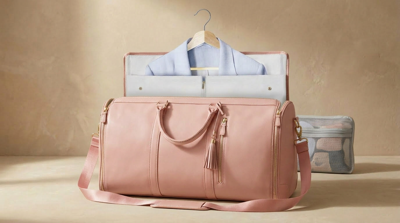 AMAZING Foldable Travel Duffle Bag with Garment Section