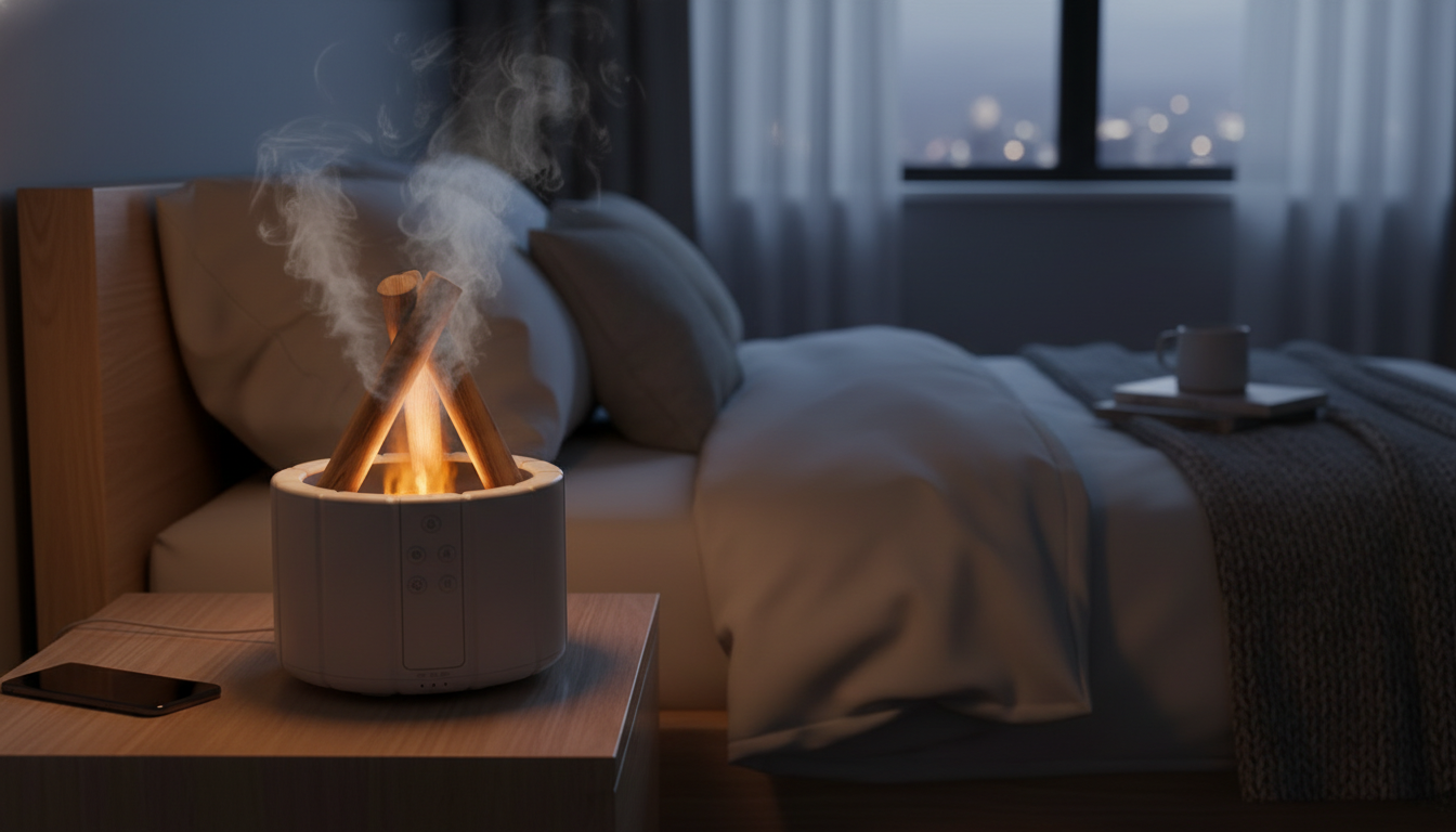 Relaxing Flame Mist Humidifier for Calm & Cozy Spaces