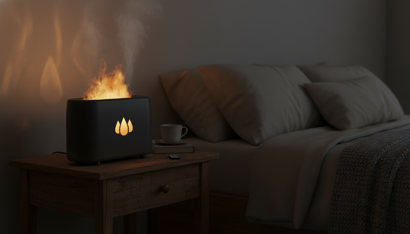 Relaxing Flame Mist Humidifier for Calm & Cozy Spaces