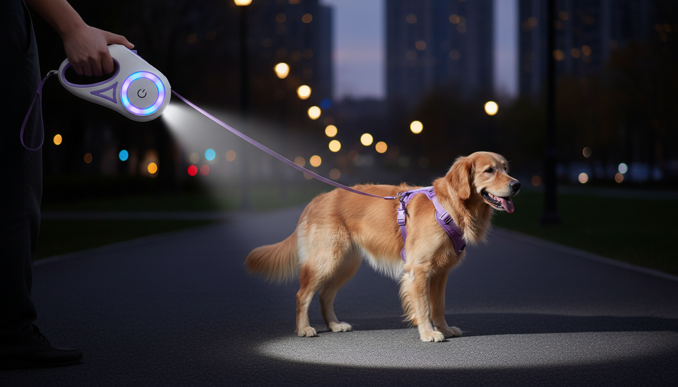 Smart Retractable Leash and Collar for Comfortable Pet Walks