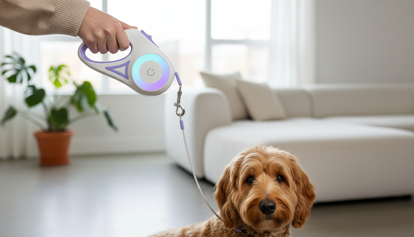 Smart Retractable Leash and Collar for Comfortable Pet Walks