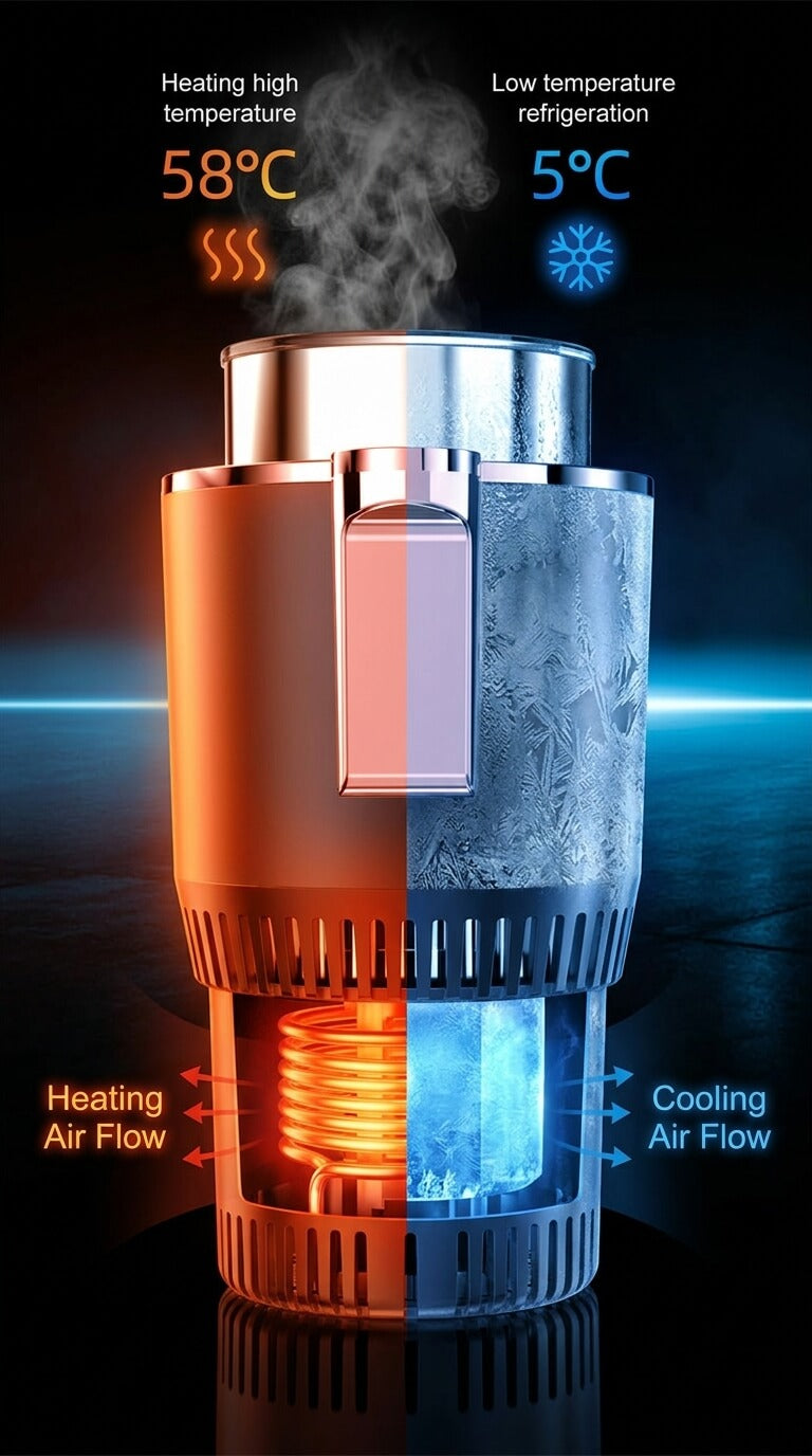 Cooling & Heating Car Cup Holder – Perfect Drink Temperature