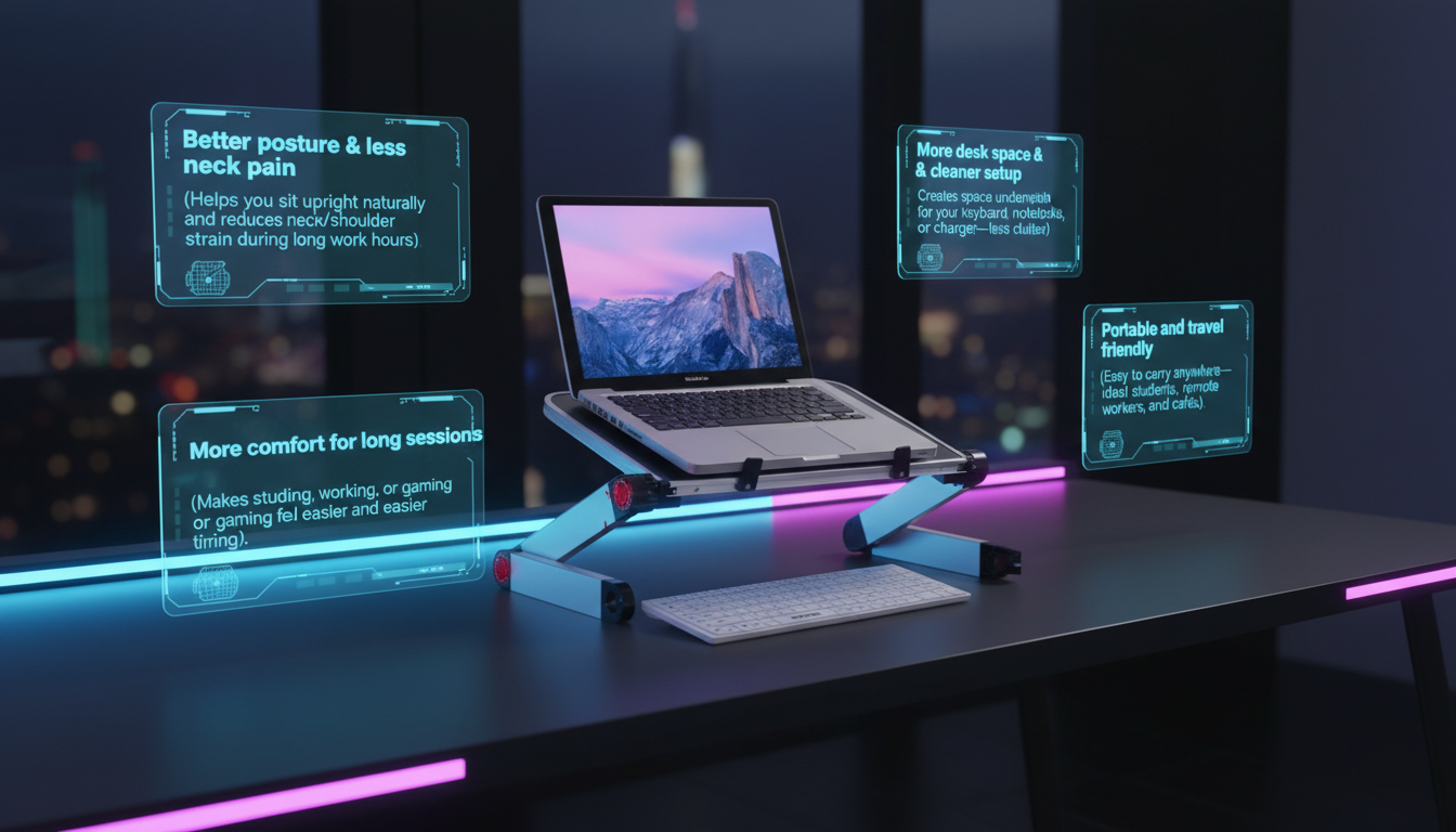 Comfort-Boosting Foldable Laptop Stand for Effortless Daily Work