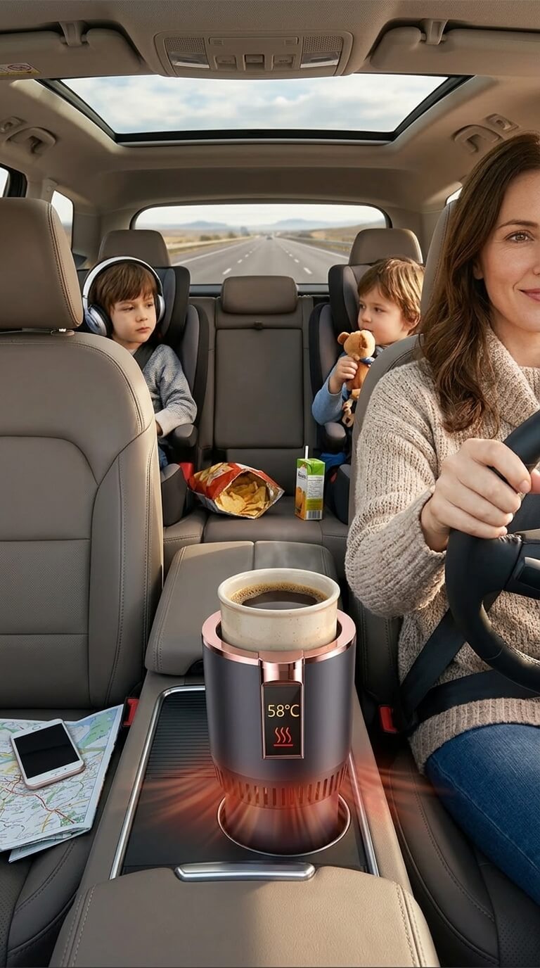 Cooling & Heating Car Cup Holder – Perfect Drink Temperature