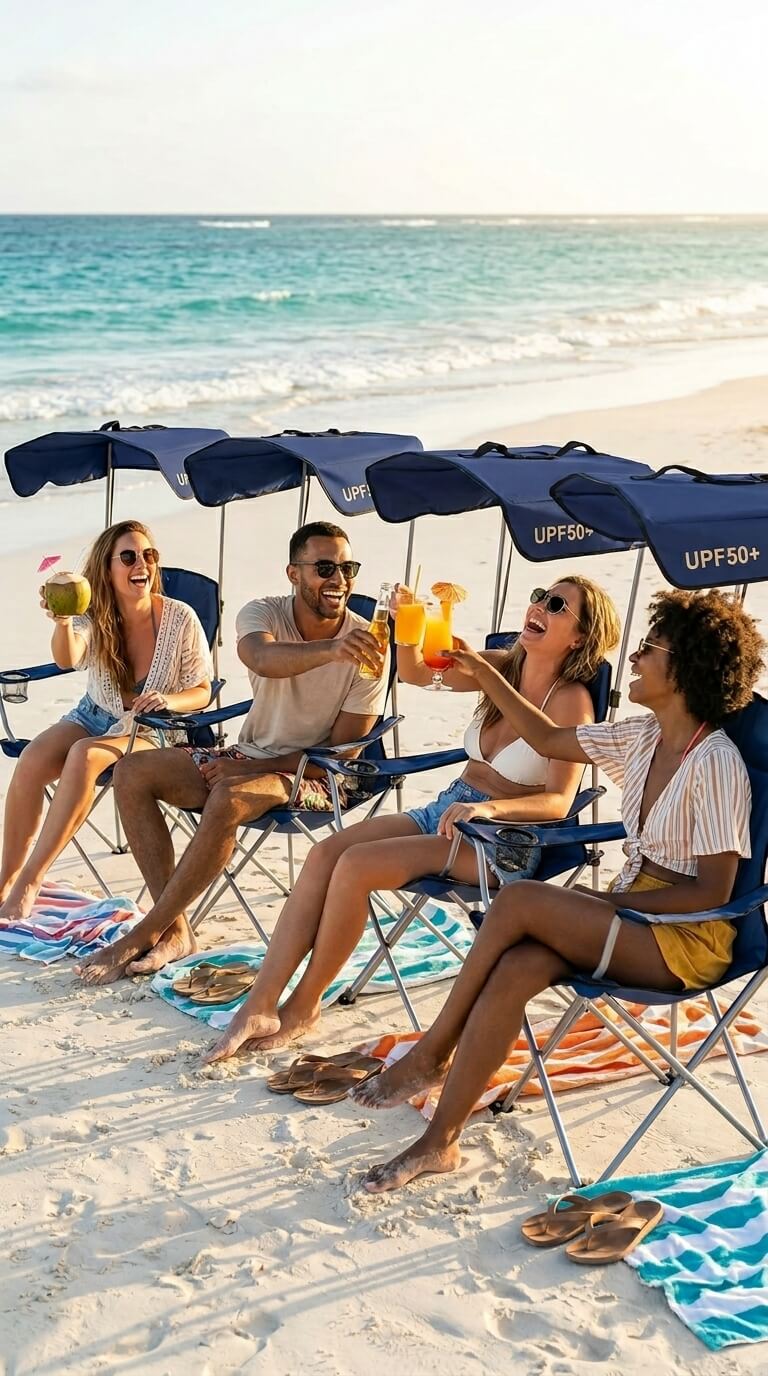 Lightweight Beach & Camping Chair With Canopy
