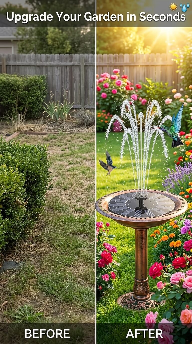 Solar Water Fountain Kit – Beautiful Water And Bird Scene