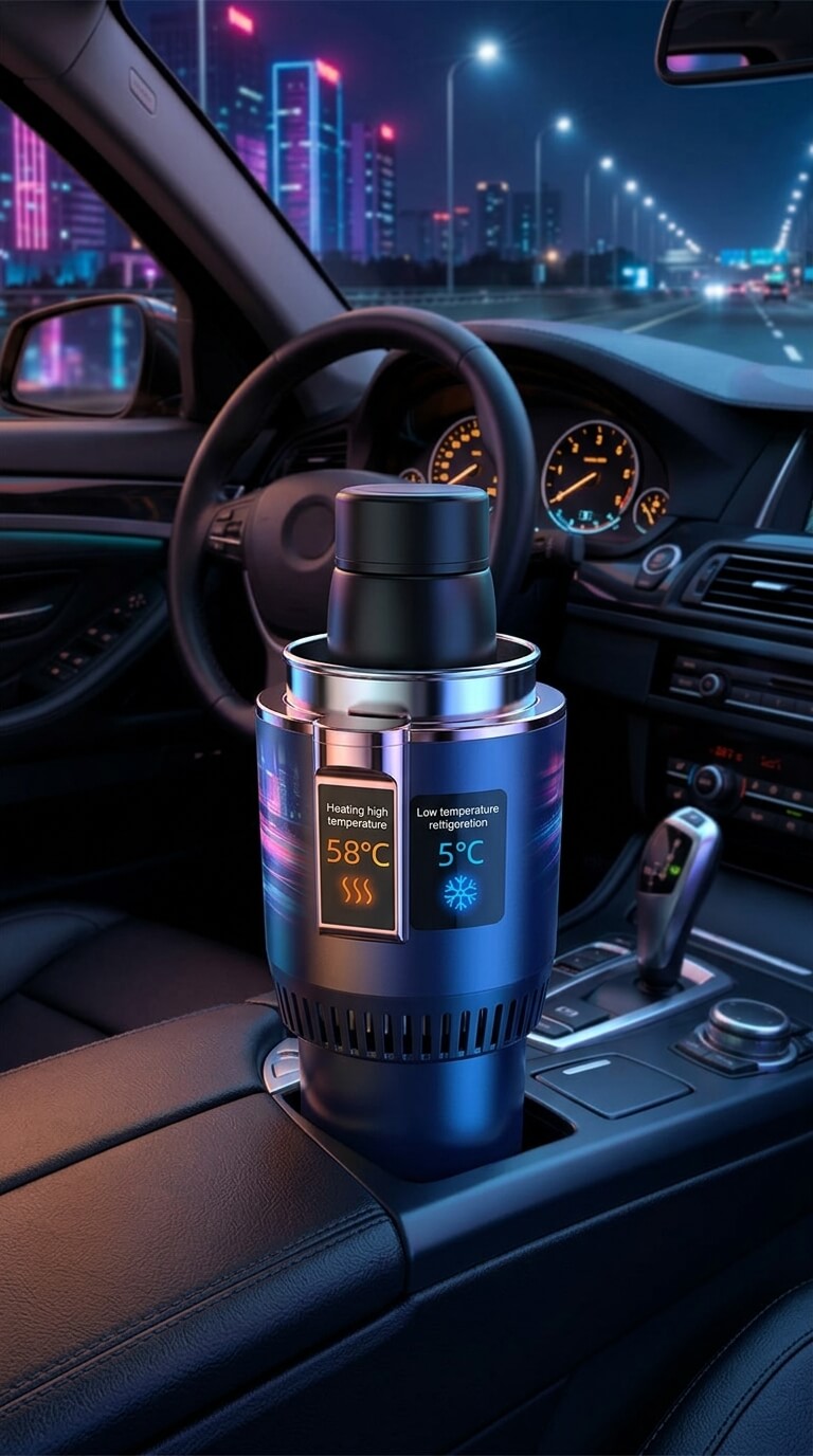Cooling & Heating Car Cup Holder – Perfect Drink Temperature