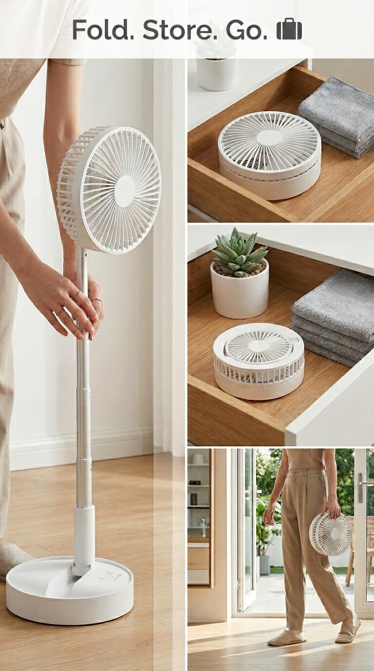 Foldable Floor Fan – Portable, Quiet Cooling Anywhere