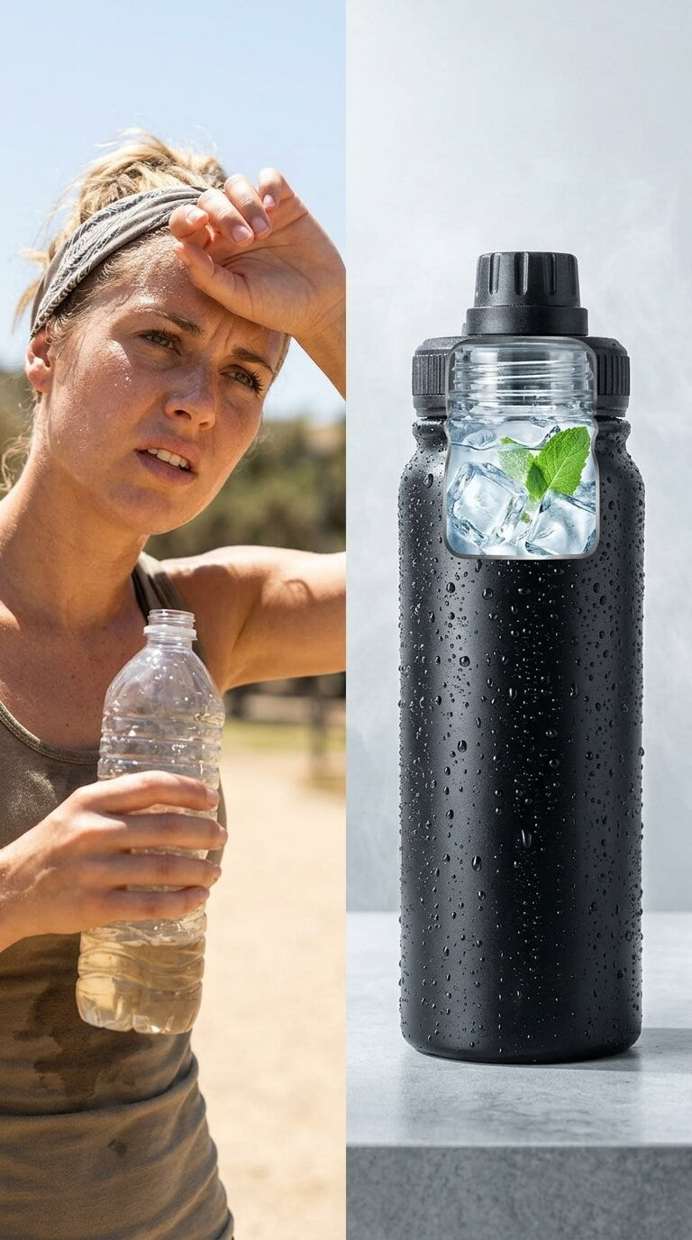 Insulated Water Bottle with Phone Mount for Travel & Outdoors
