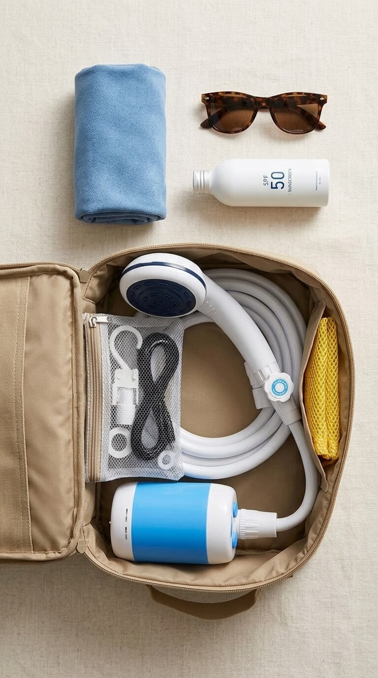 Portable Camping Shower - Rechargeable Shower Kit