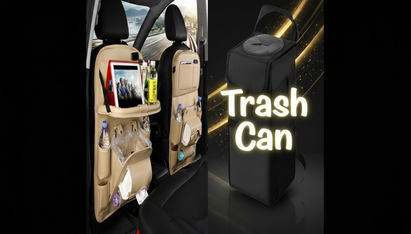 Stylish Leather Car Seat Organizer for Clutter-Free Drives