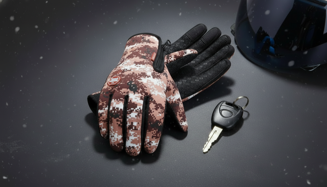 Waterproof Touchscreen Motorcycle Gloves with Cozy Fleece