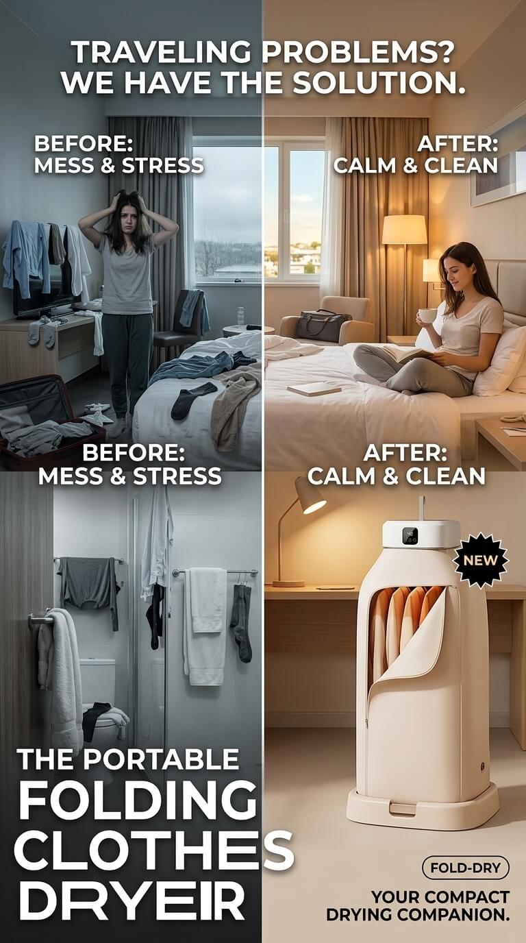 Portable Electric Clothes Dryer for Travel & Small Spaces
