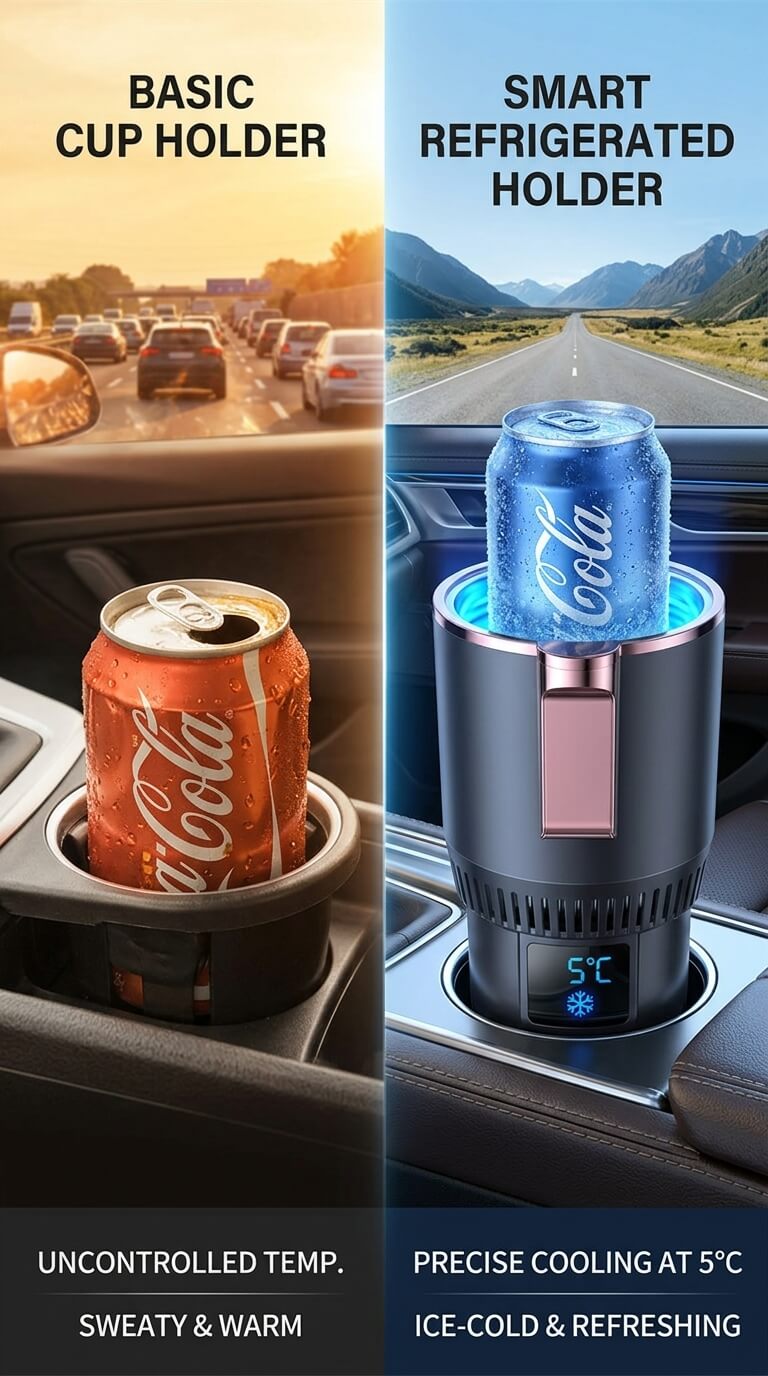 Cooling & Heating Car Cup Holder – Perfect Drink Temperature