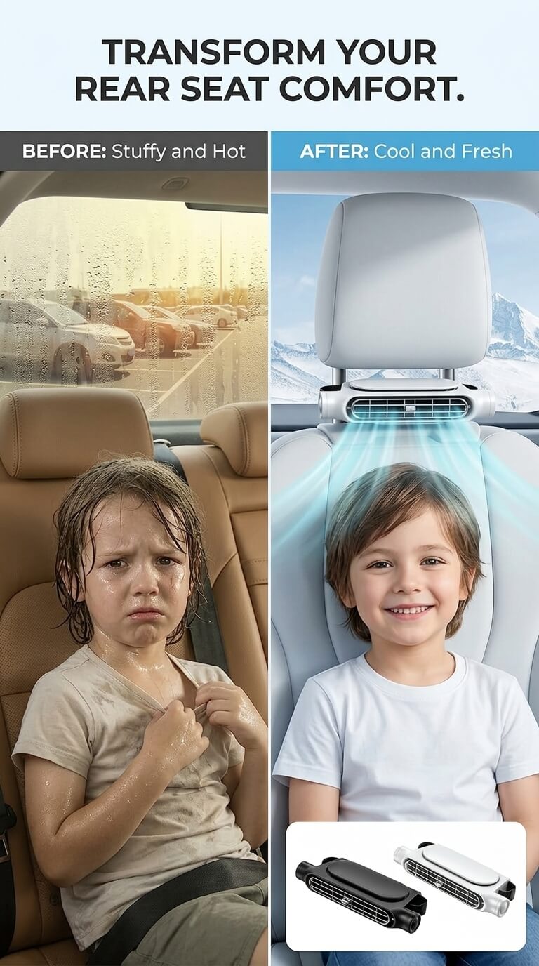 Cooling Car Seat Fan – Stay Cool on Every Drive