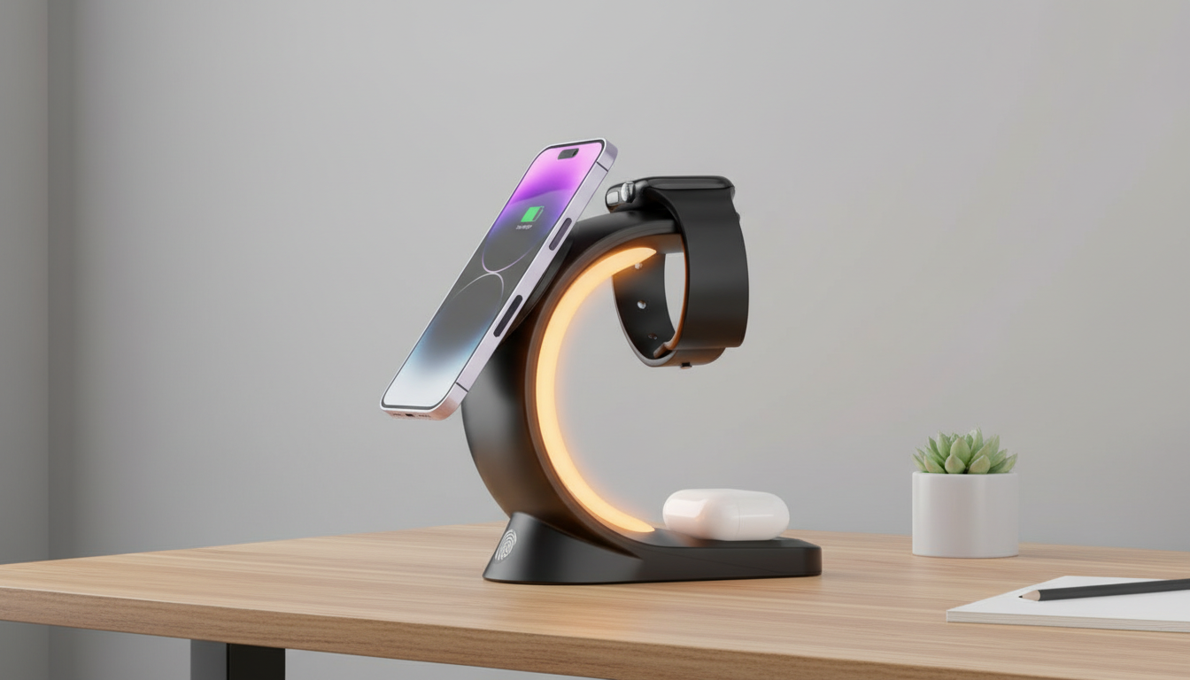 Luxury Magnetic 4-in-1 Wireless Charger with Beautiful Atmosphere Light
