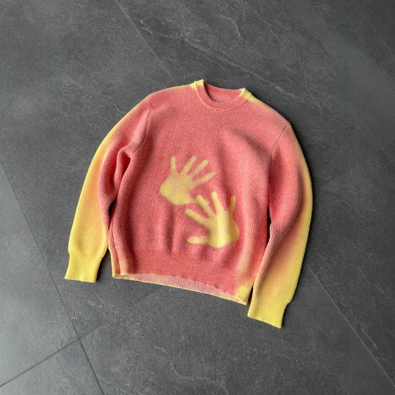 Magic Touch Knit Sweater With Interactive Printed Design