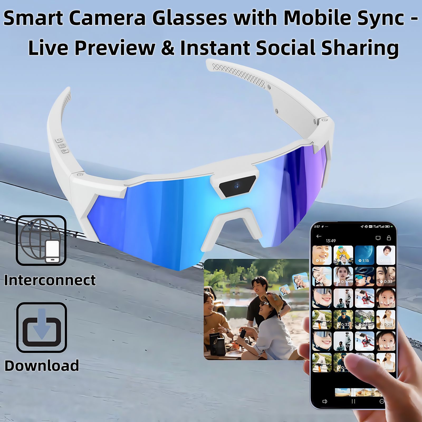 Smart Cycling Glasses With Camera And Headphones
