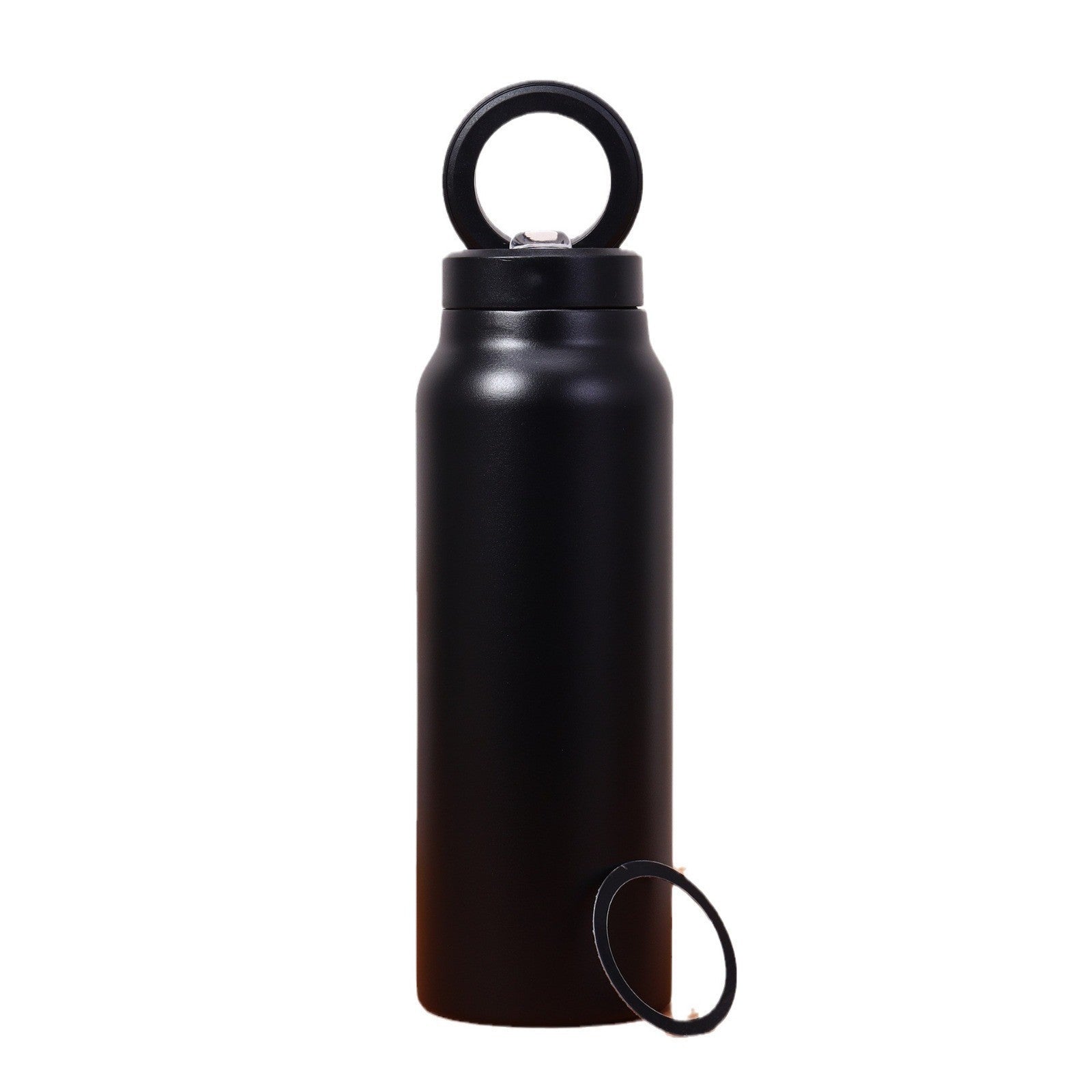 Magnetic Insulated Water Bottle With Straw And Phone Holder