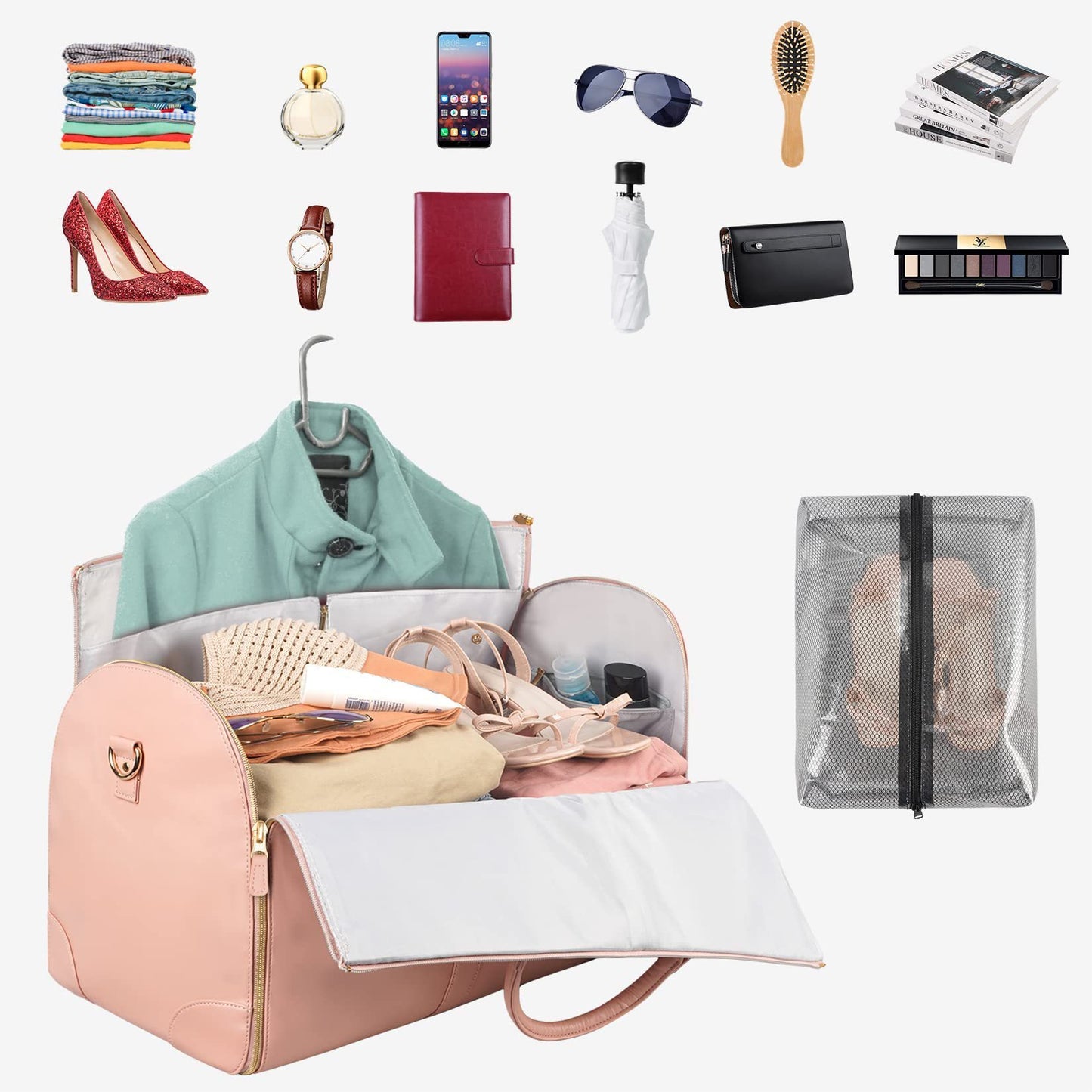 AMAZING Foldable Travel Duffle Bag with Garment Section